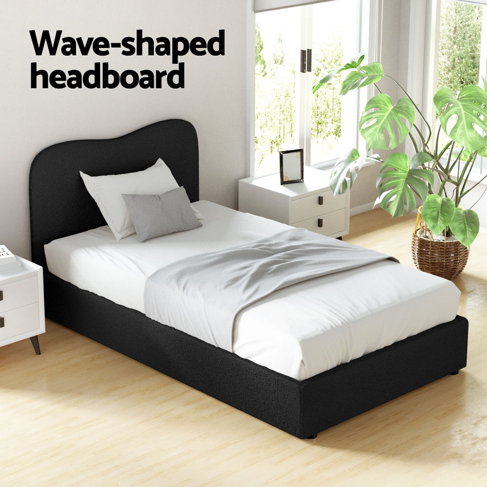 Korra Bed Frame King Single Size Boucle DARA