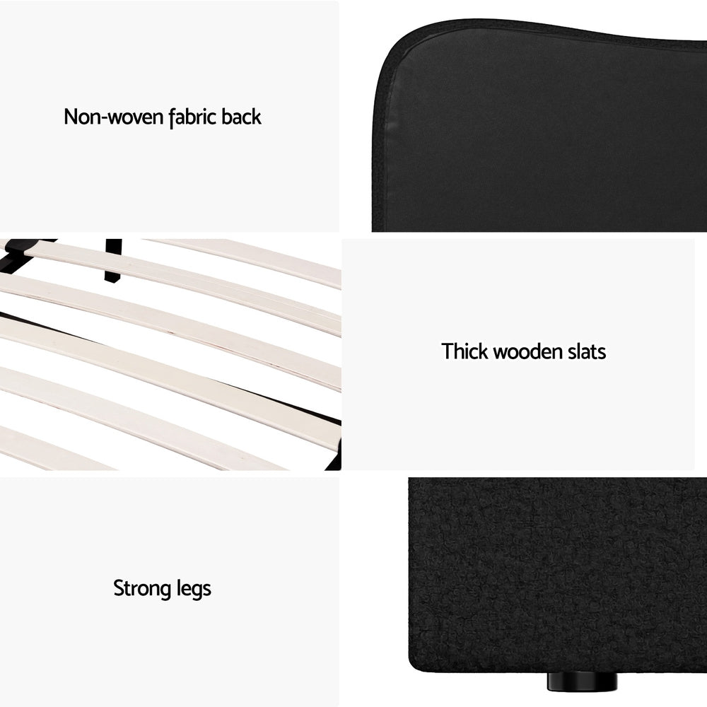 Korra Bed Frame Queen Size Boucle DARA