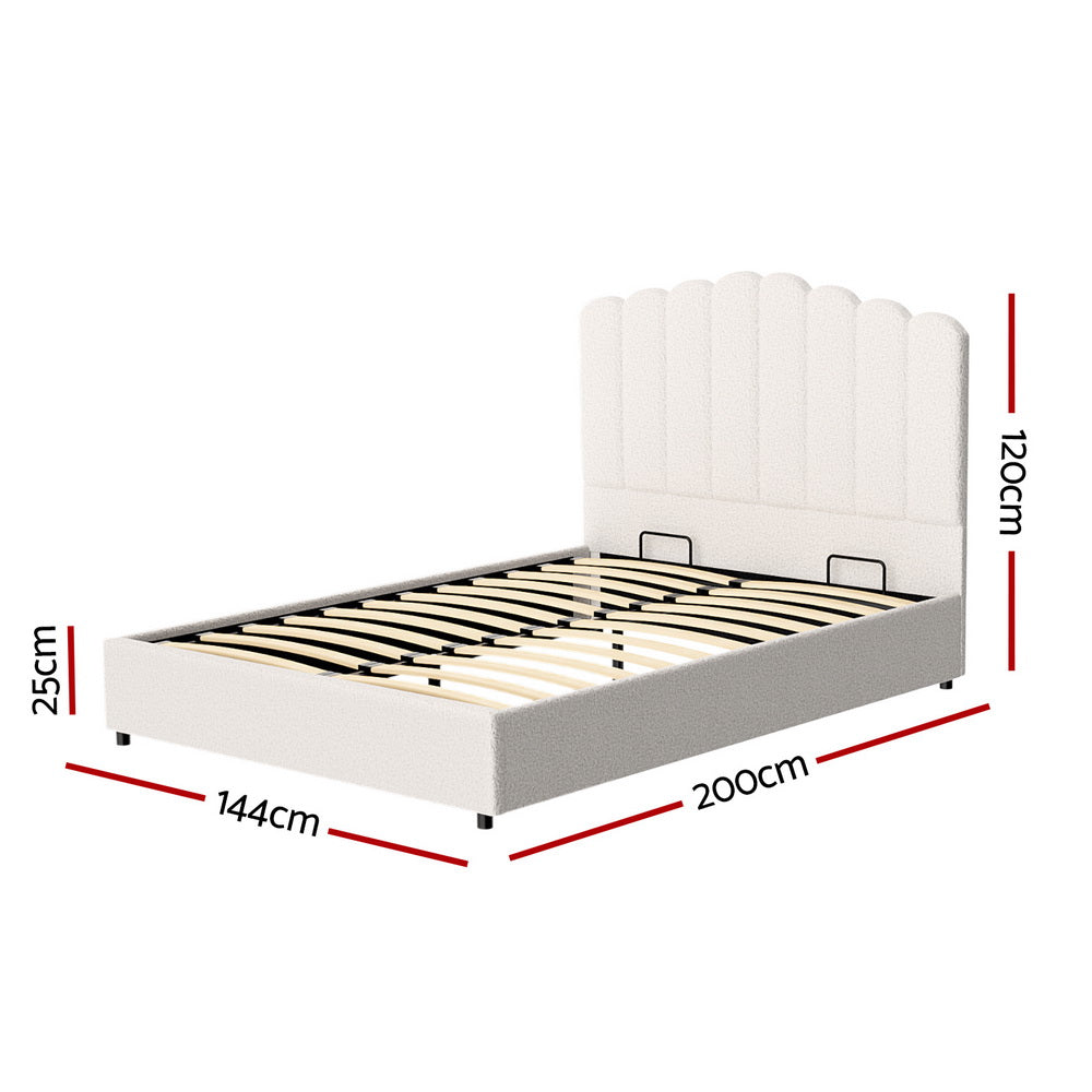 Korra Bed Frame Double Size Boucle FION