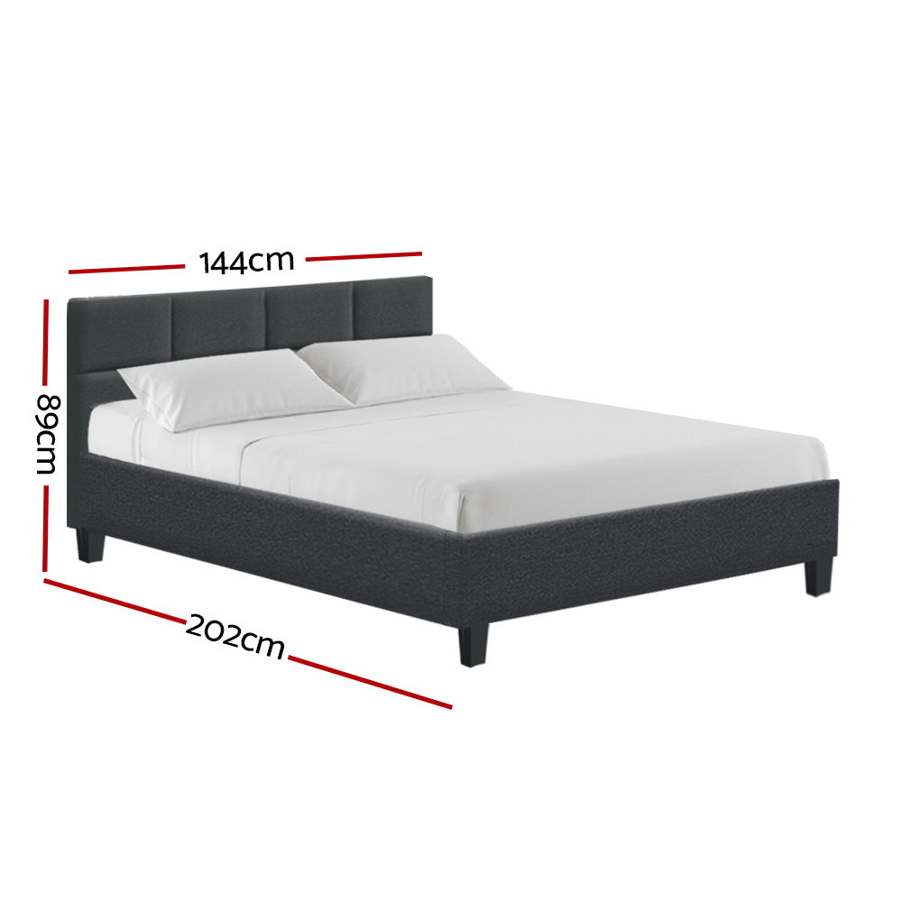 Korra Bed Frame Double Size Charcoal TINO