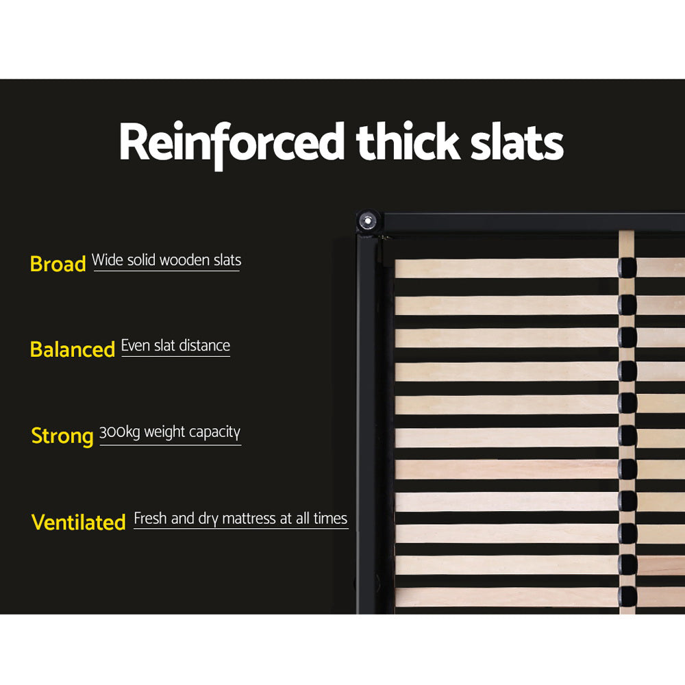 Korra Bed Frame Double Size Charcoal TINO