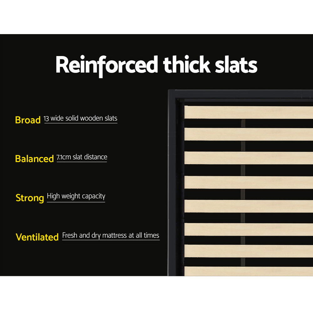 Korra Bed Frame King Single Size Trundle Daybed Black