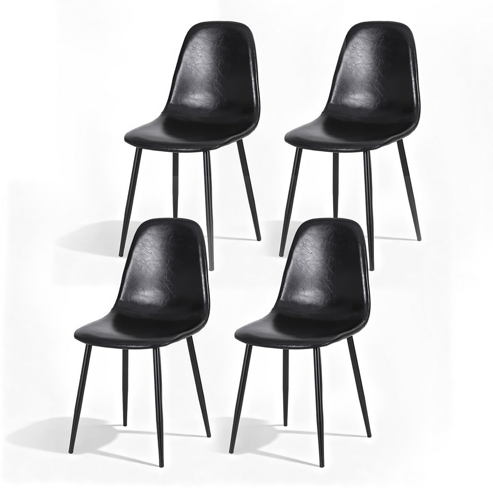 Artiss 4x Dining Chairs Retro PU Leather Kitchen Lounge Cafe Accent Chair Black
