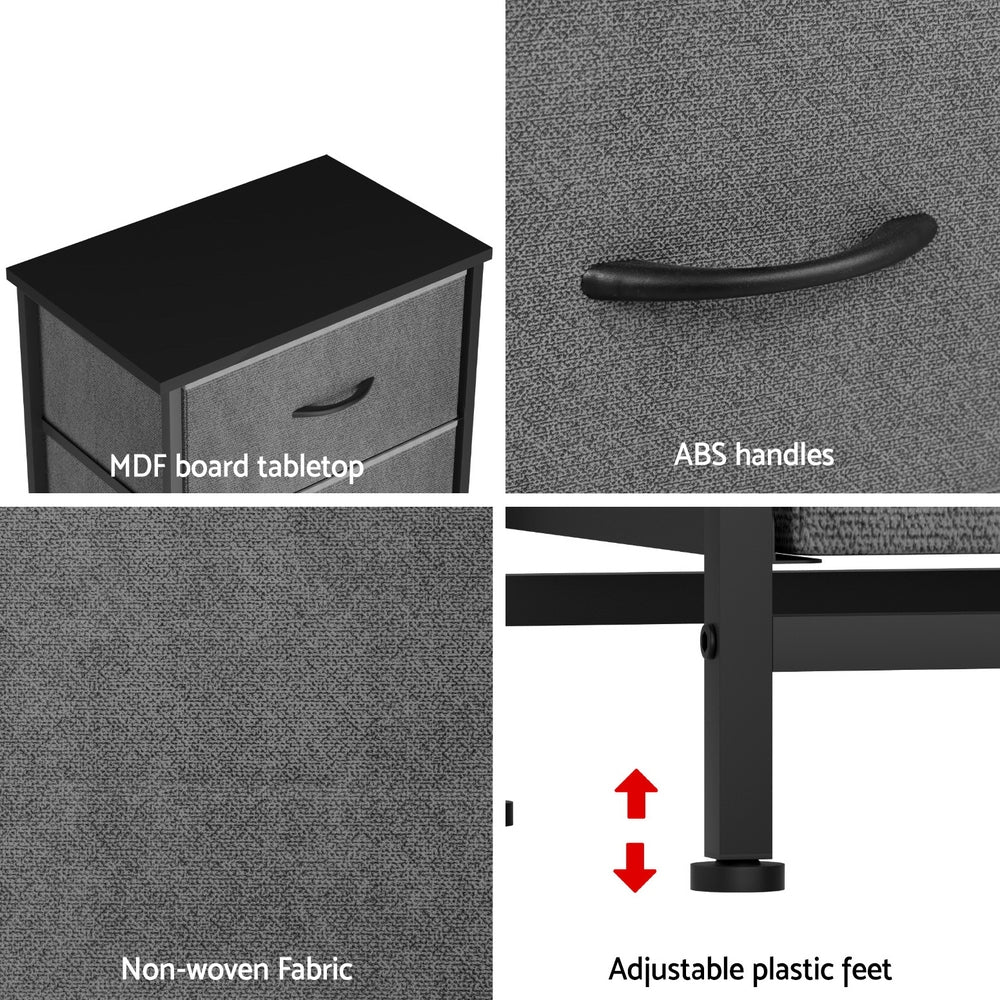 Korra Chest of 4 Drawers Storage Dresser Tallboy Grey