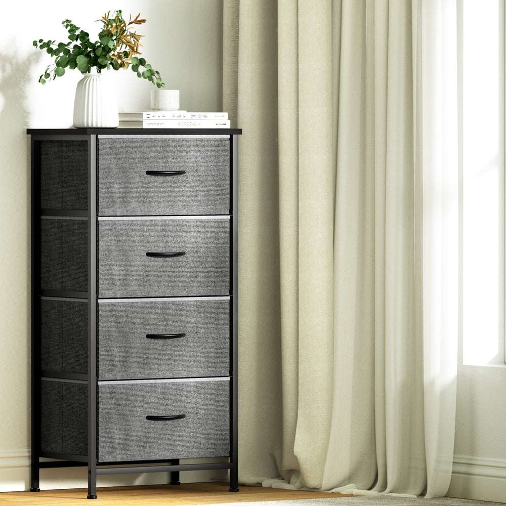 Korra Chest of 4 Drawers Storage Dresser Tallboy Grey