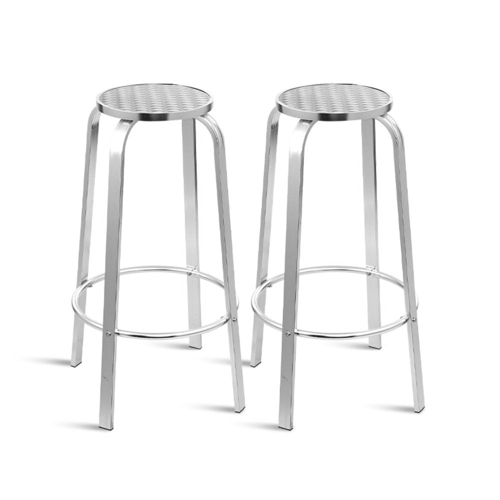 Horizon Bar Stools x 2 - Aluminium