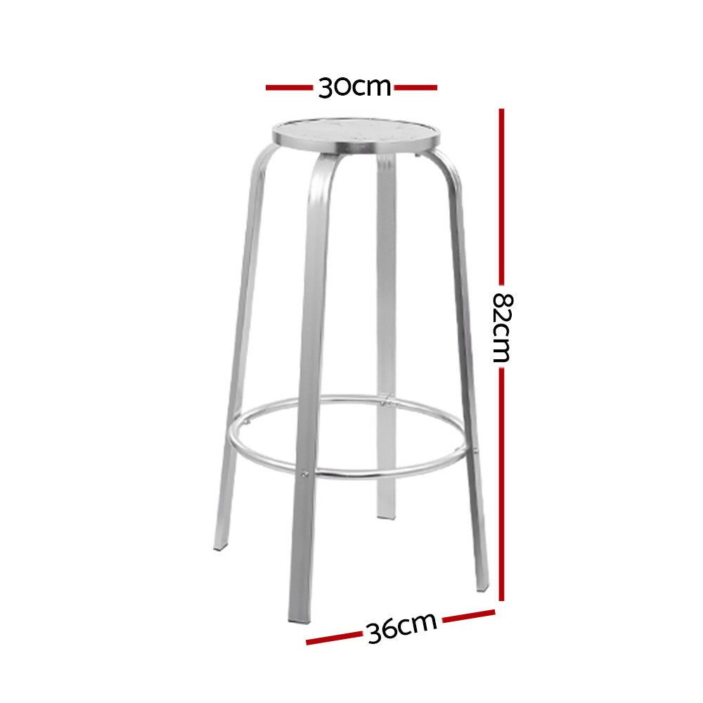 Horizon Bar Stools x 2 - Aluminium