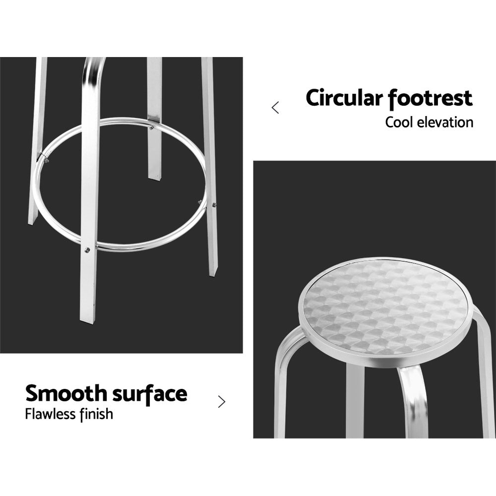 Horizon Bar Stools x 2 - Aluminium