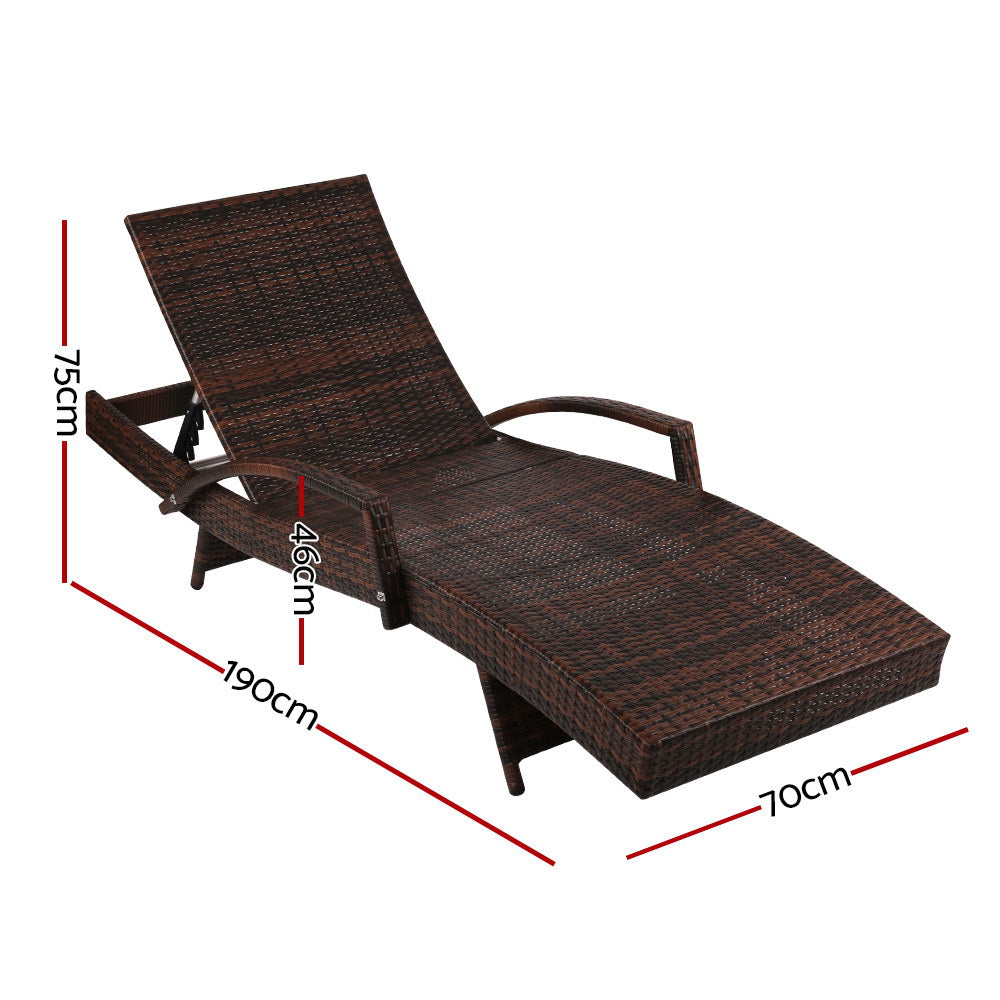 Korra Sun Lounge Wicker - Beige