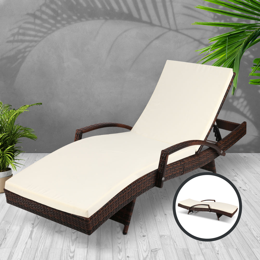 Korra Sun Lounge Wicker - Beige