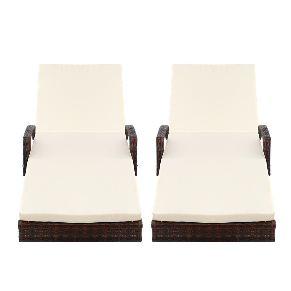 Korra Sun Lounge Wicker - Beige (set of 2)