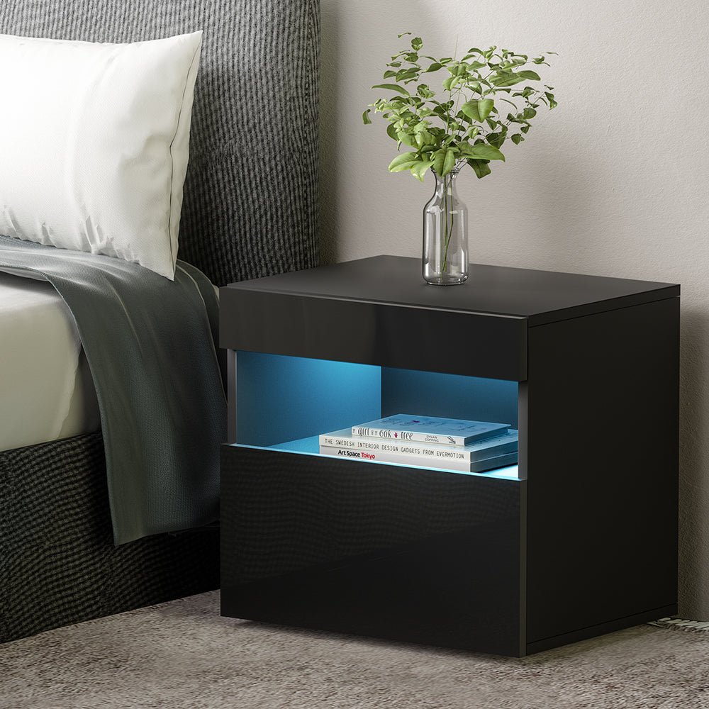 Korra Bedside Table LED - HERES Black