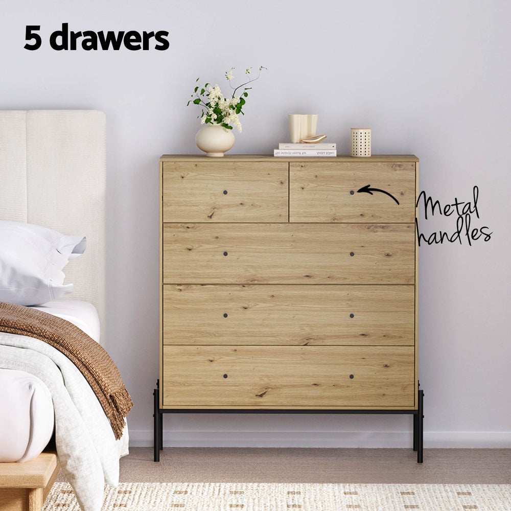 Korra 5 Chest of Drawers - ARNO Pine