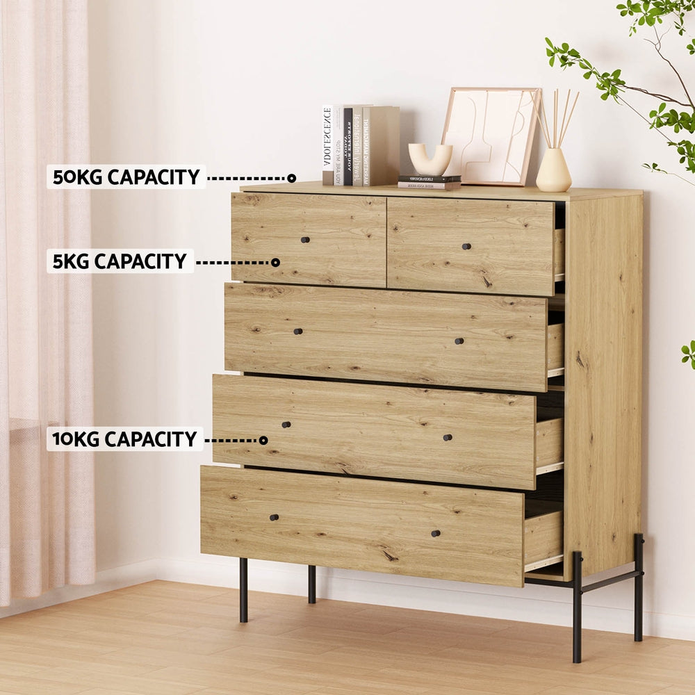 Korra 5 Chest of Drawers - ARNO Pine