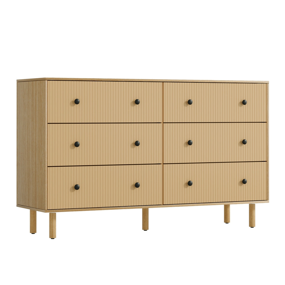 Korra 6 Chest of Drawers Tallboy Cabinet - RUTH Pine