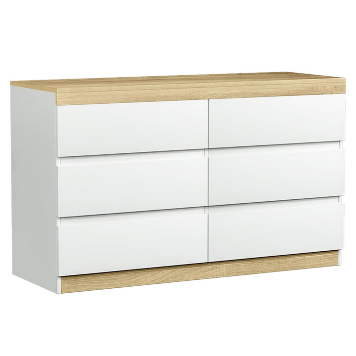 Korra 6 Chest of Drawers Cabinet Dresser Table Tallboy Storage Bedroom White