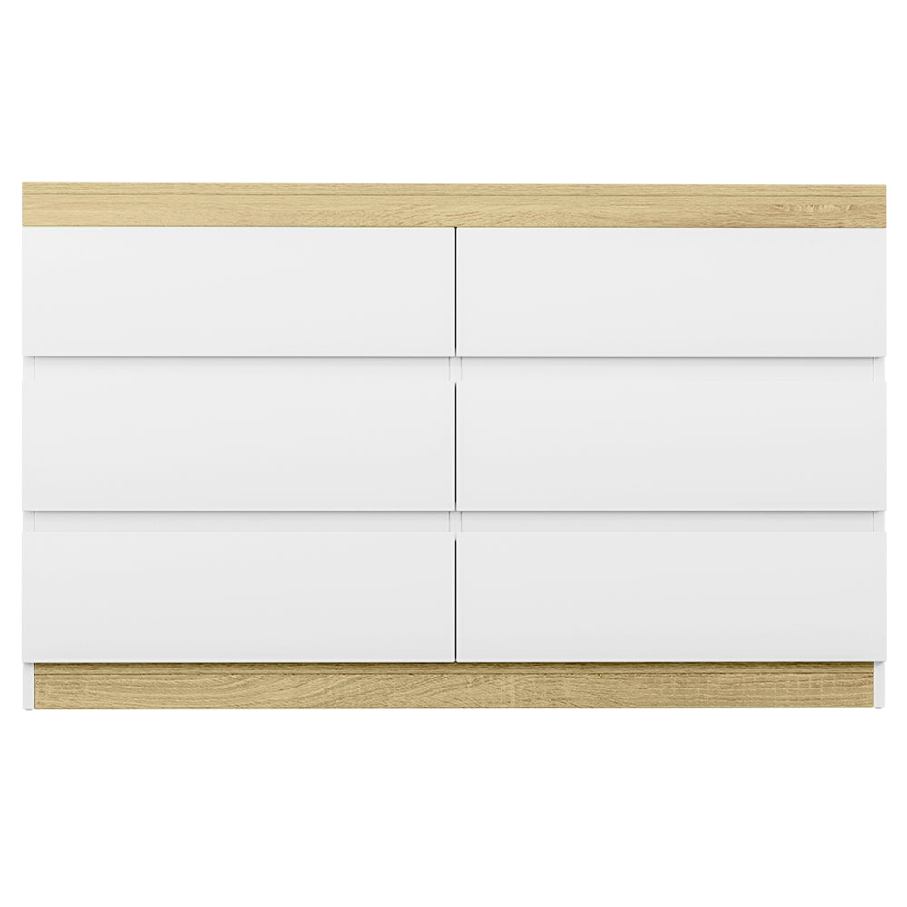 Korra 6 Chest of Drawers Cabinet Dresser Table Tallboy Storage Bedroom White
