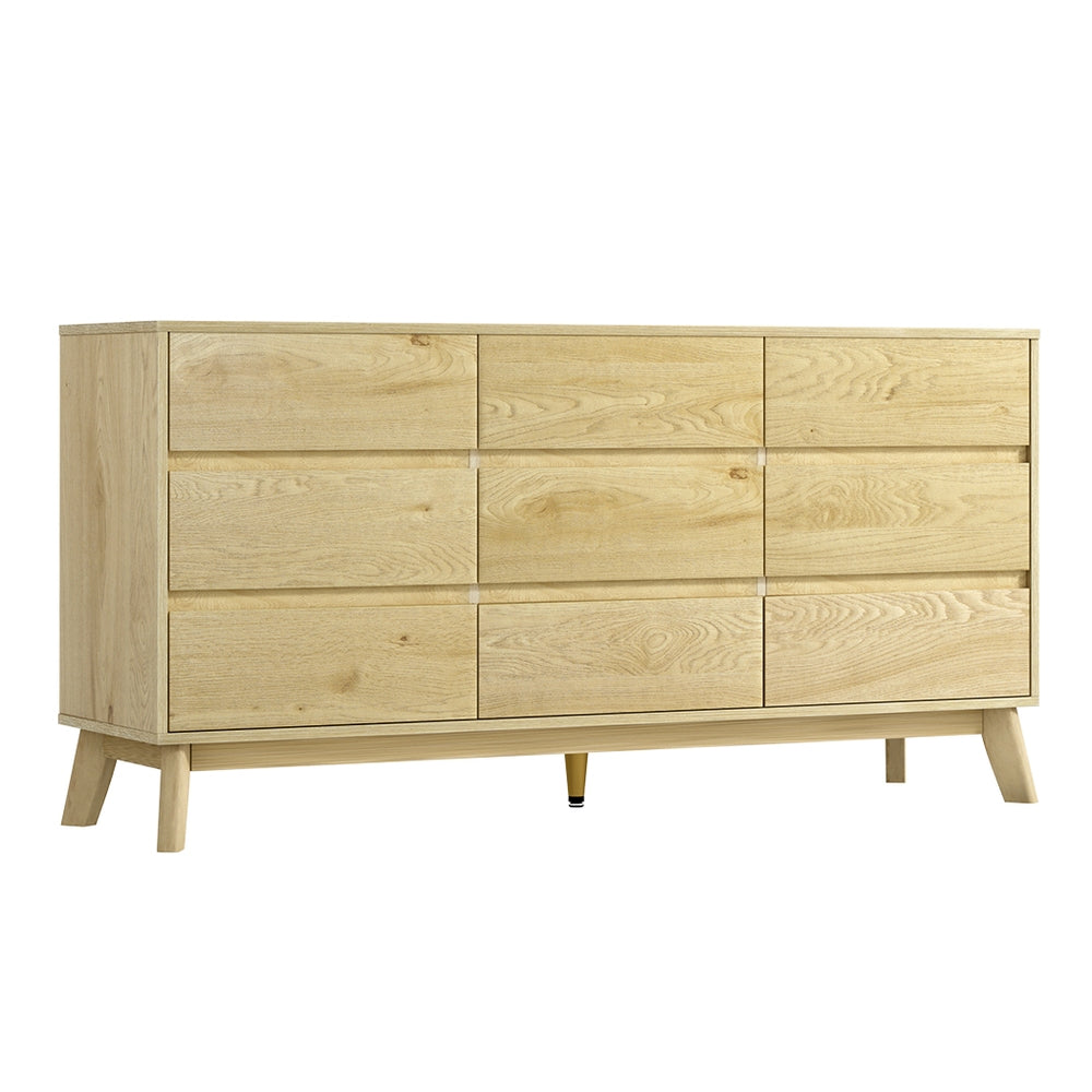 Korra 9 Chest of Drawers Tallboy Cabinet - XAVI Pine