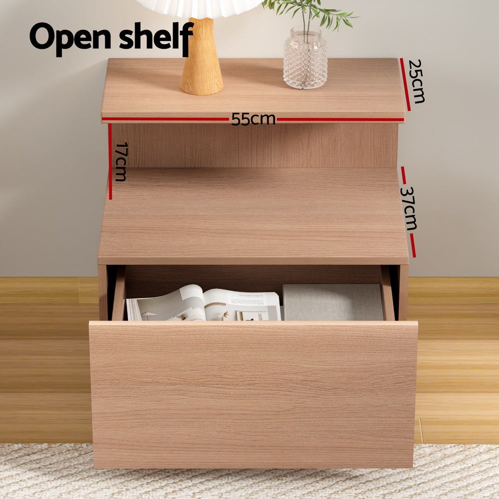 Korra Bedside Table 1 Drawer - Pine