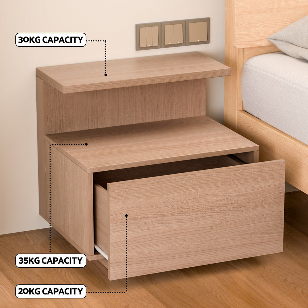 Korra Bedside Table 1 Drawer - Pine