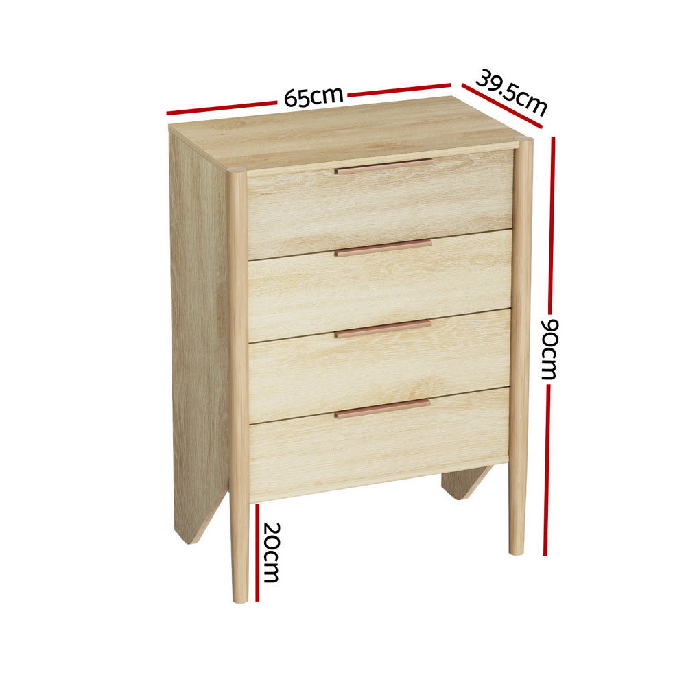 Korra 4 Chest of Drawers Tallboy - INEZ Pine