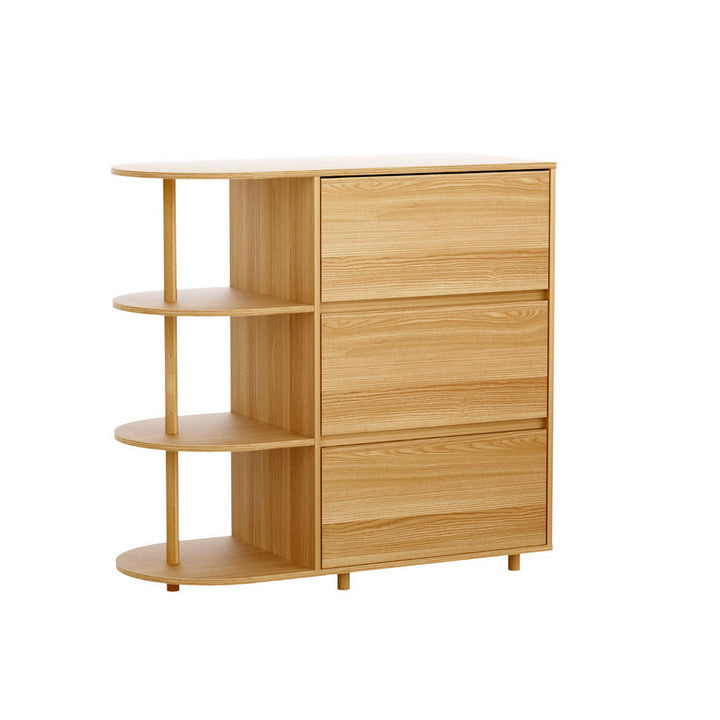 Korra Chest of 3 Drawers Storage Cabinet 3 Shelves Pine