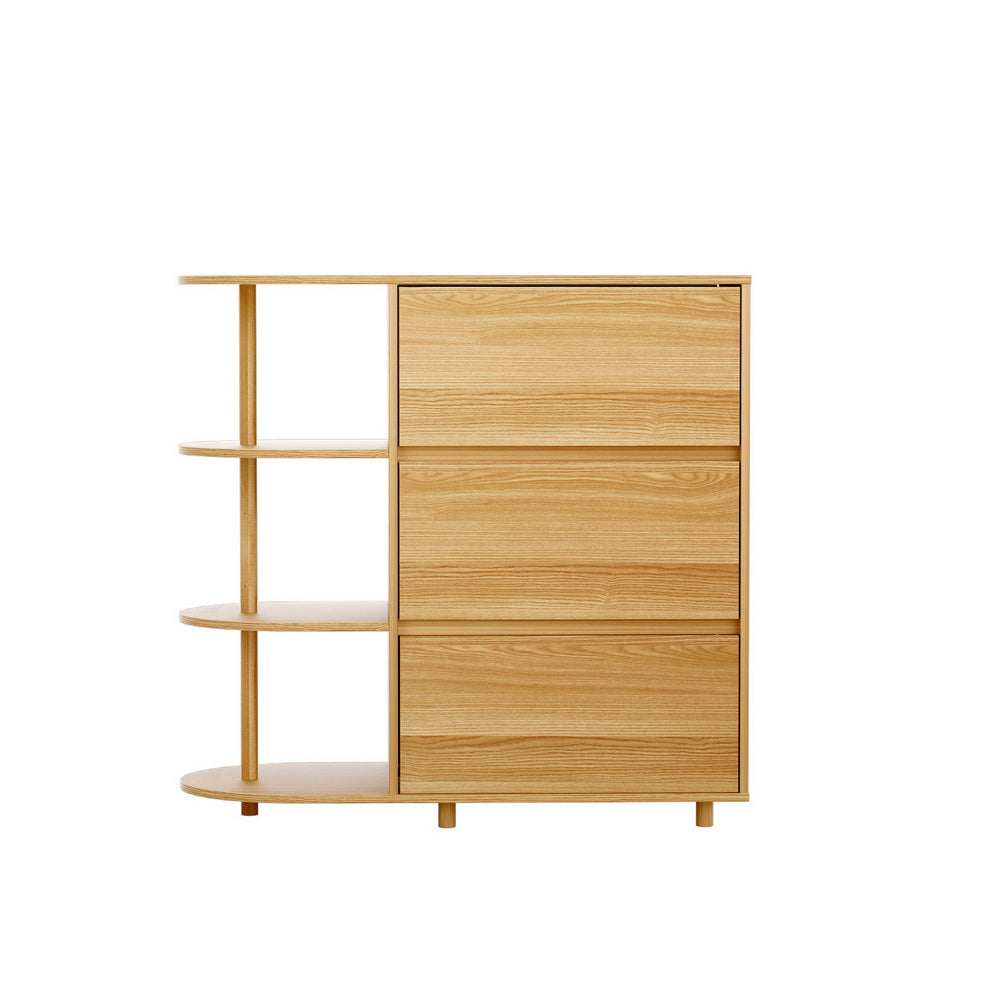 Korra Chest of 3 Drawers Storage Cabinet 3 Shelves Pine