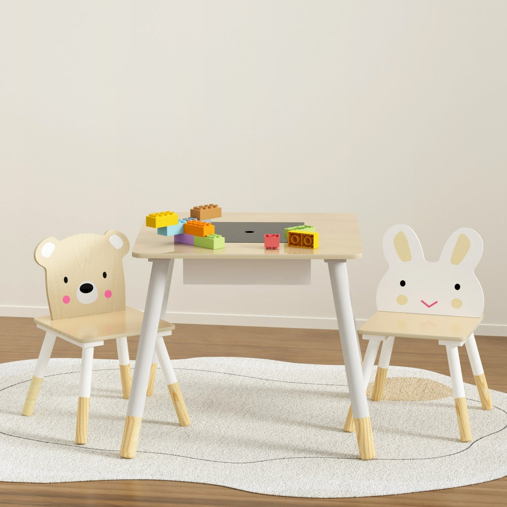 Korra - Cute Animal 3PCS Kids Table and Chairs