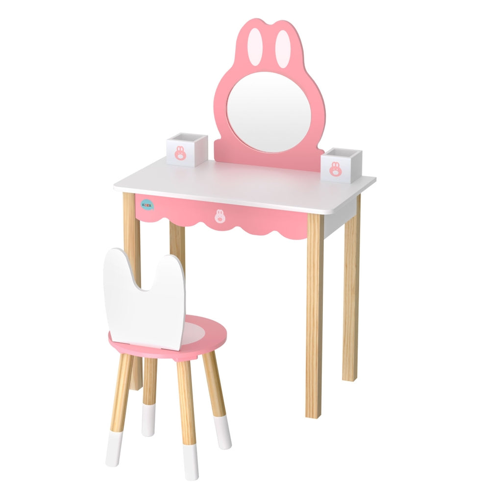 Korra Kids Dressing Table Wooden Bunny Pink