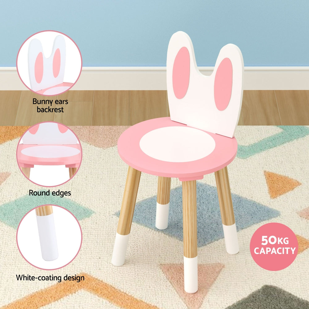 Korra Kids Dressing Table Wooden Bunny Pink