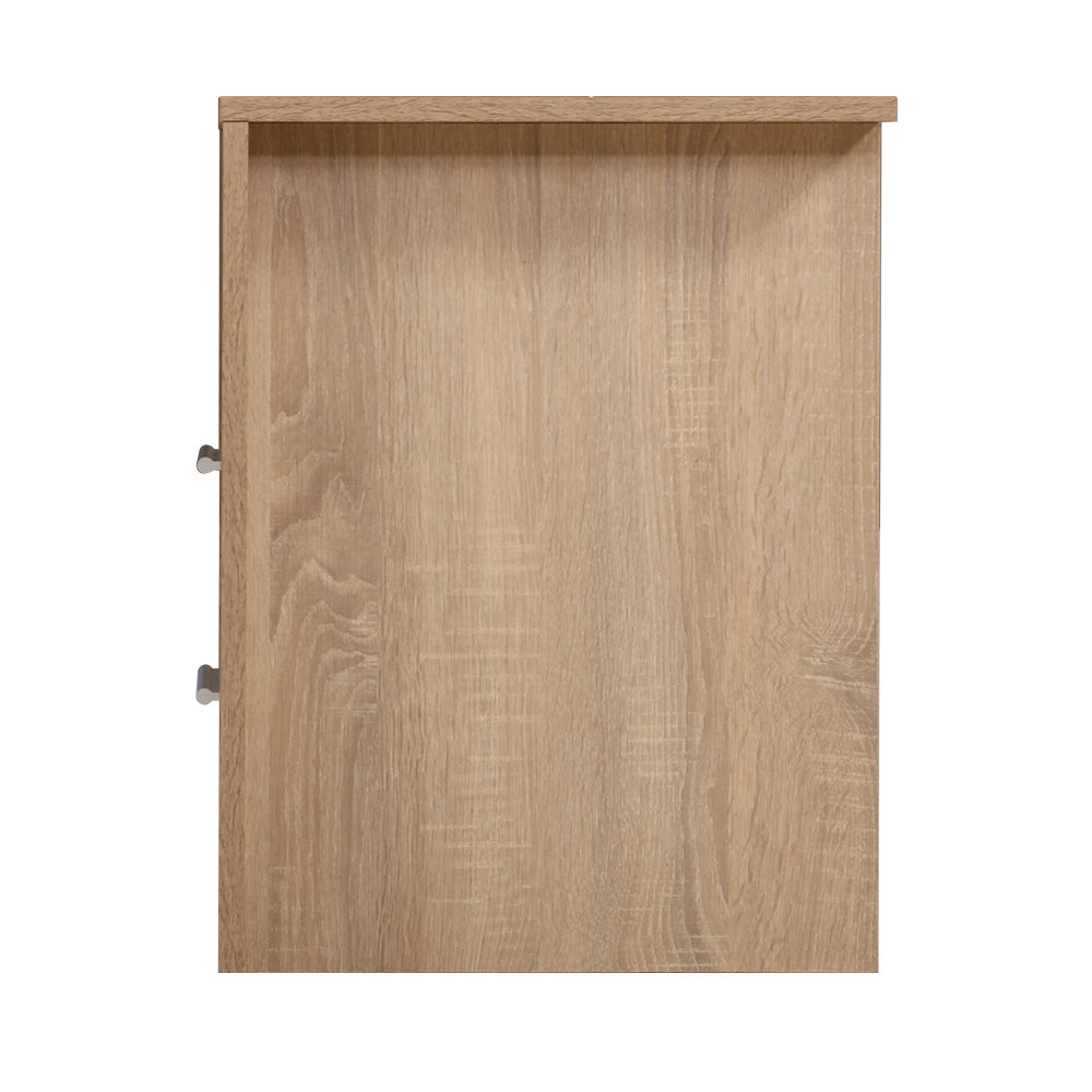 Korra Bedside Table 2 Drawers with Shelf - TARA Oak