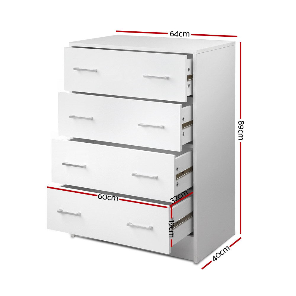 Korra 4 Chest of Drawers - ANDES White