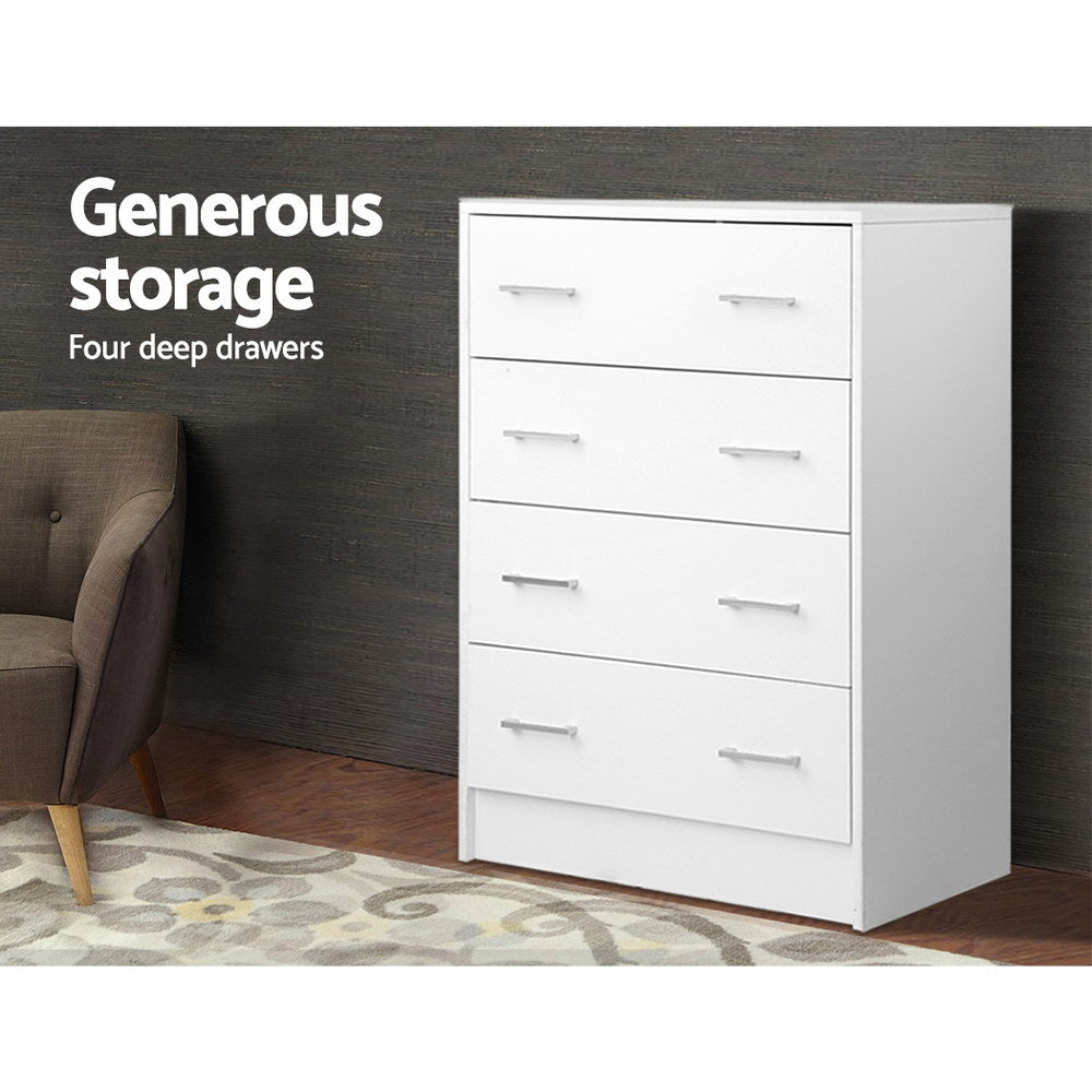 Korra 4 Chest of Drawers - ANDES White