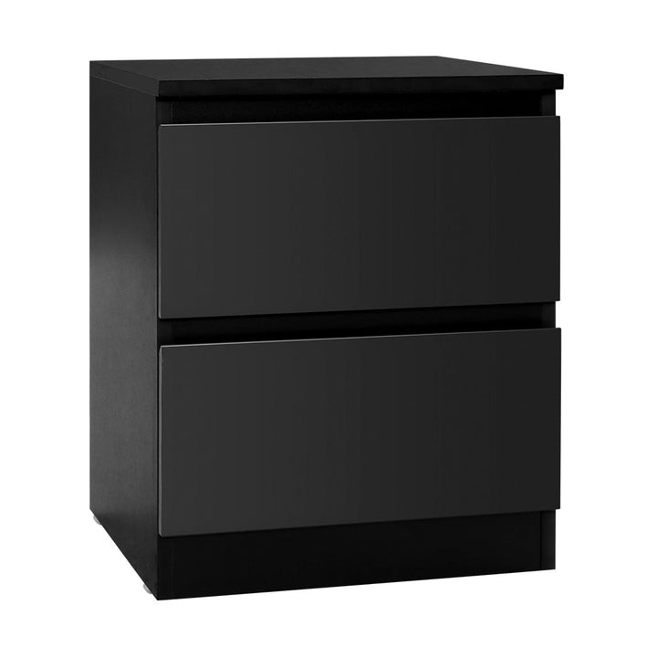 Korra Bedside Table 2 Drawers - PEPE Black