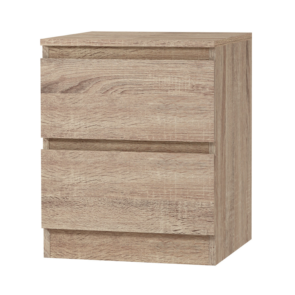 Korra Bedside Table 2 Drawers - PEPE Oak
