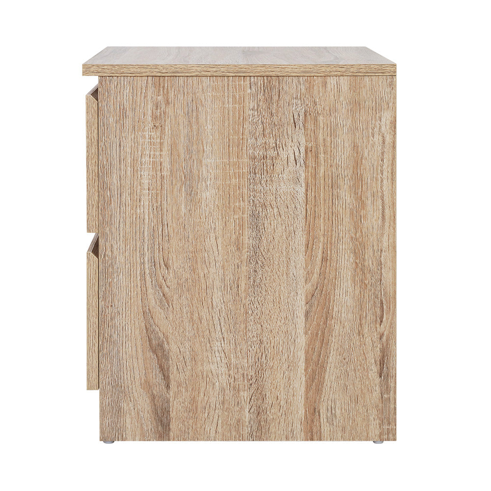 Korra Bedside Table 2 Drawers - PEPE Oak