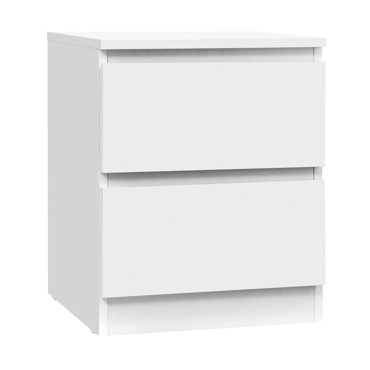 Korra Bedside Table 2 Drawers - PEPE White