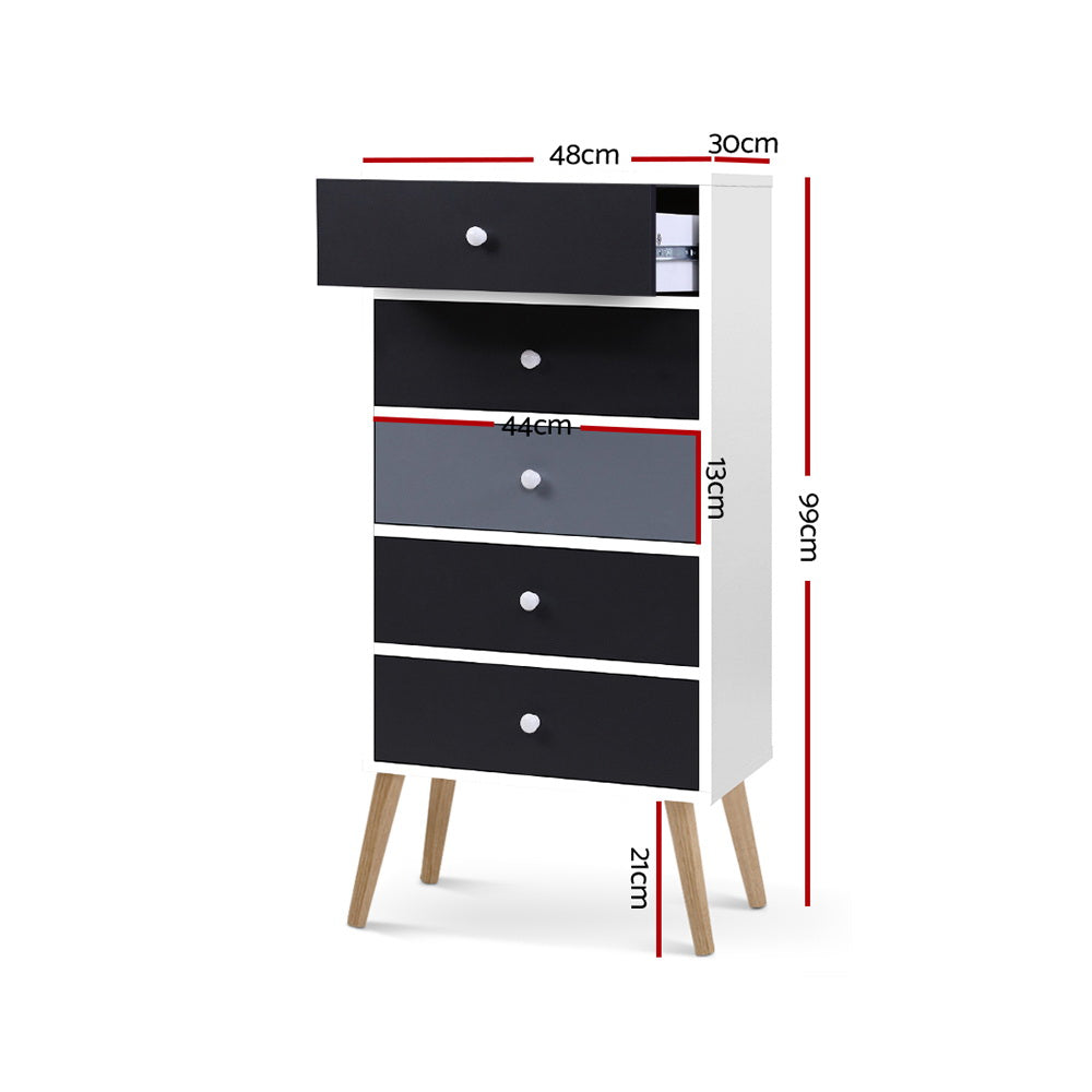 Korra 5 Chest of Drawers - BONDS White