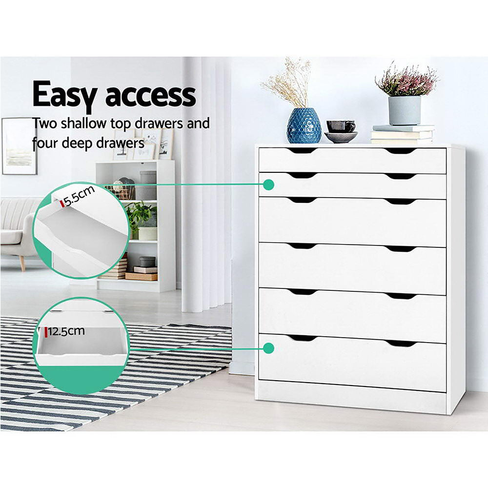 Korra 6 Chest of Drawers - MYLA White