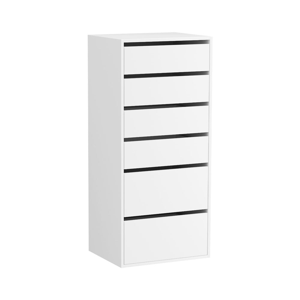 Korra 6 Chest of Drawers Dresser Tallboy White