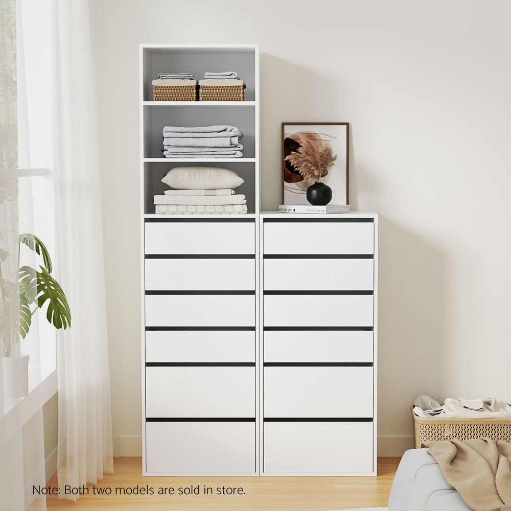 Korra 6 Chest of Drawers Dresser Tallboy White