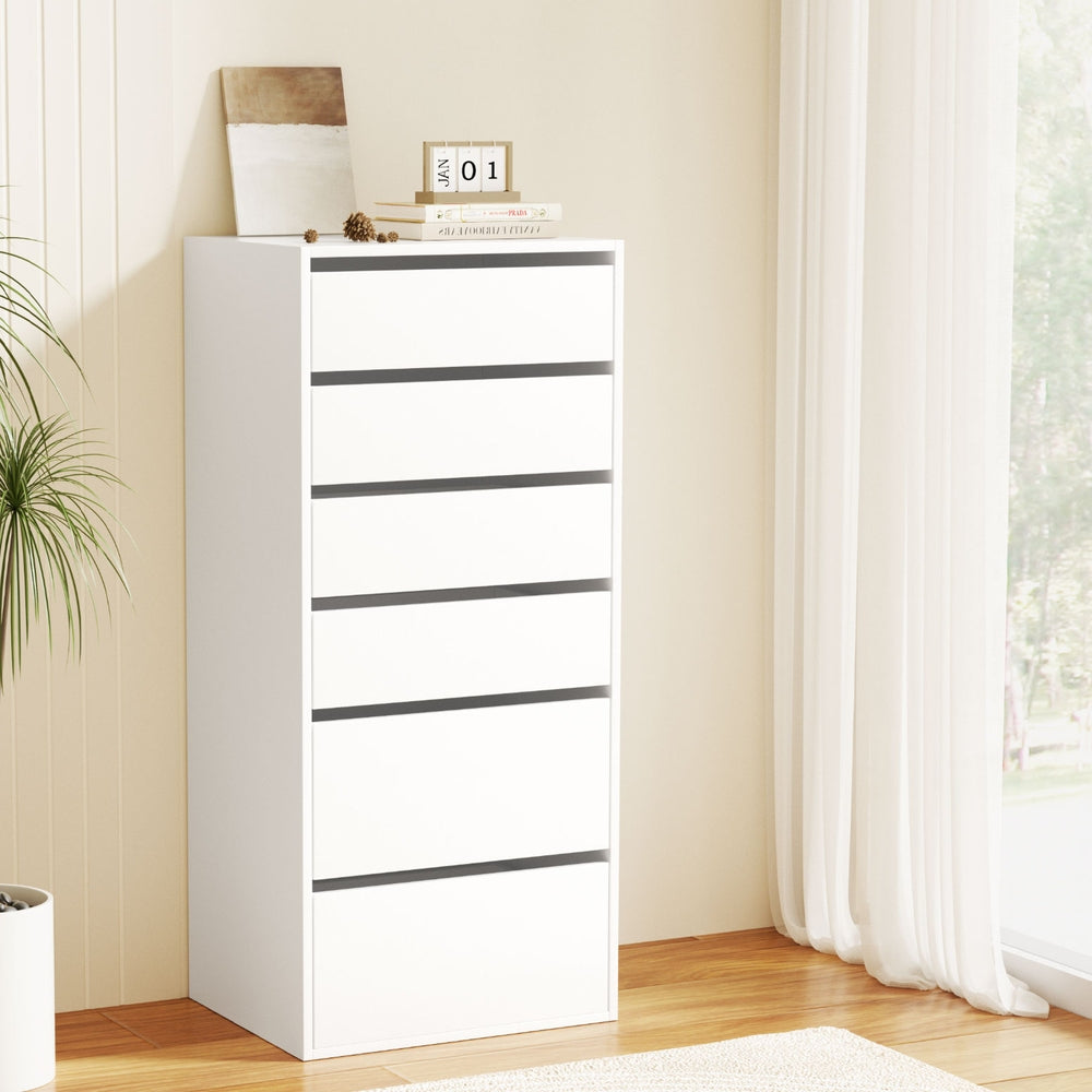 Korra 6 Chest of Drawers Dresser Tallboy White