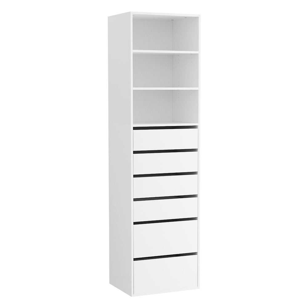 Korra 6 Chest of Drawers Tallboy Cabinet White