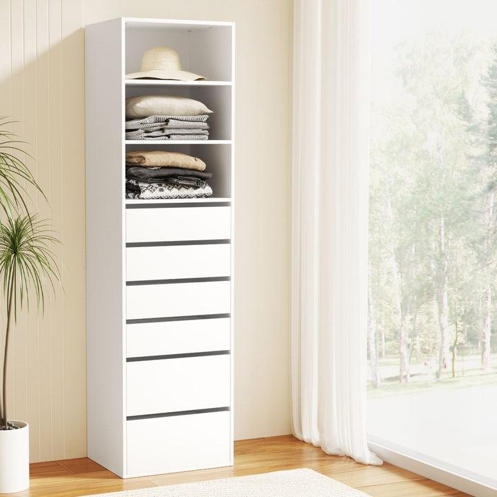 Korra 6 Chest of Drawers Tallboy Cabinet White