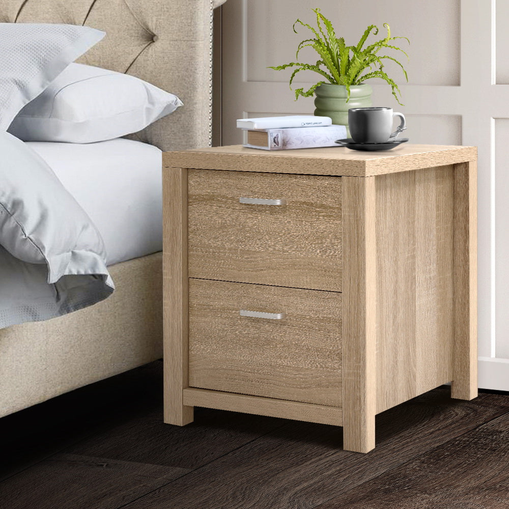 Korra Bedside Table 2 Drawers - MAXI Pine