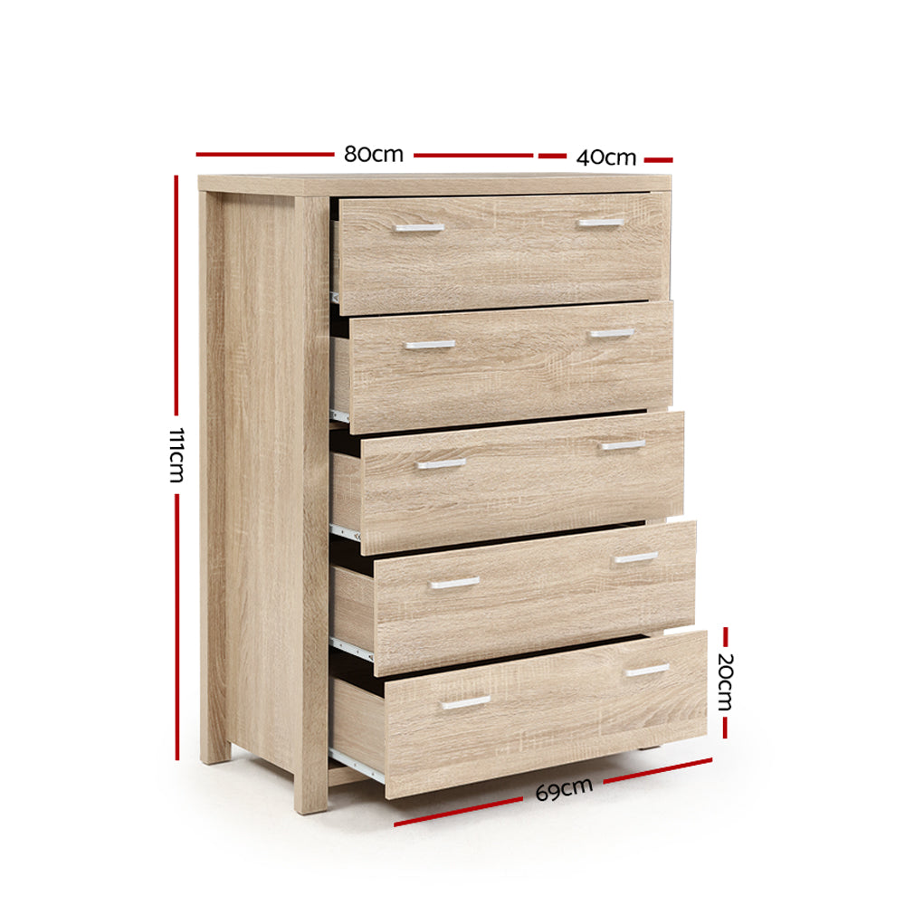 Korra 5 Chest of Drawers - MAXI Pine