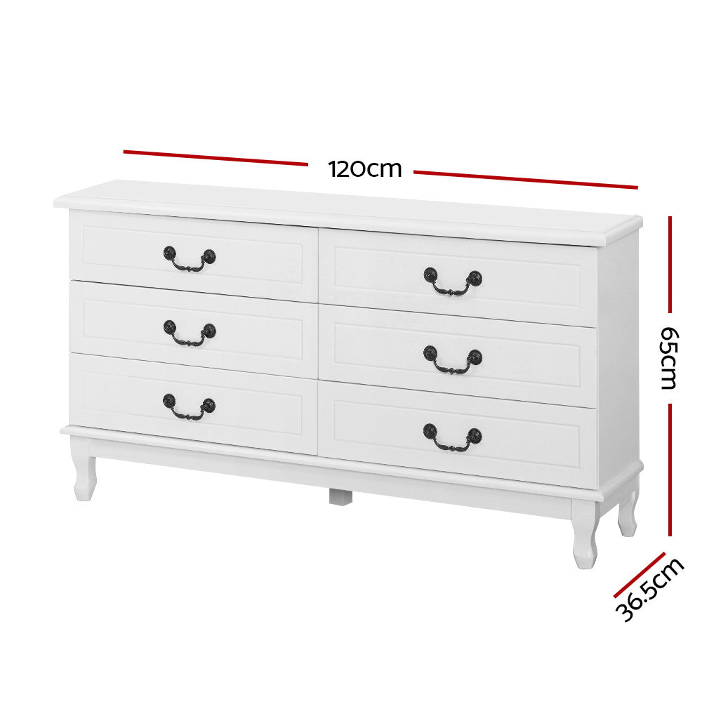 Korra 6 Chest of Drawers - KUBI White