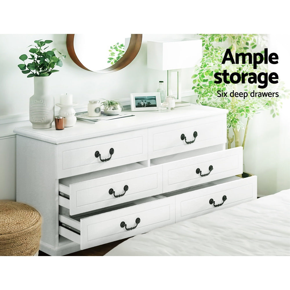 Korra 6 Chest of Drawers - KUBI White
