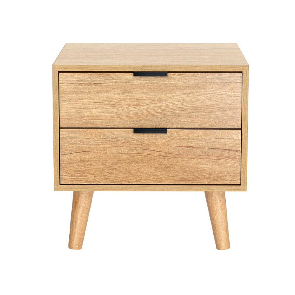 Korra Bedside Table 2 Drawers - Pine