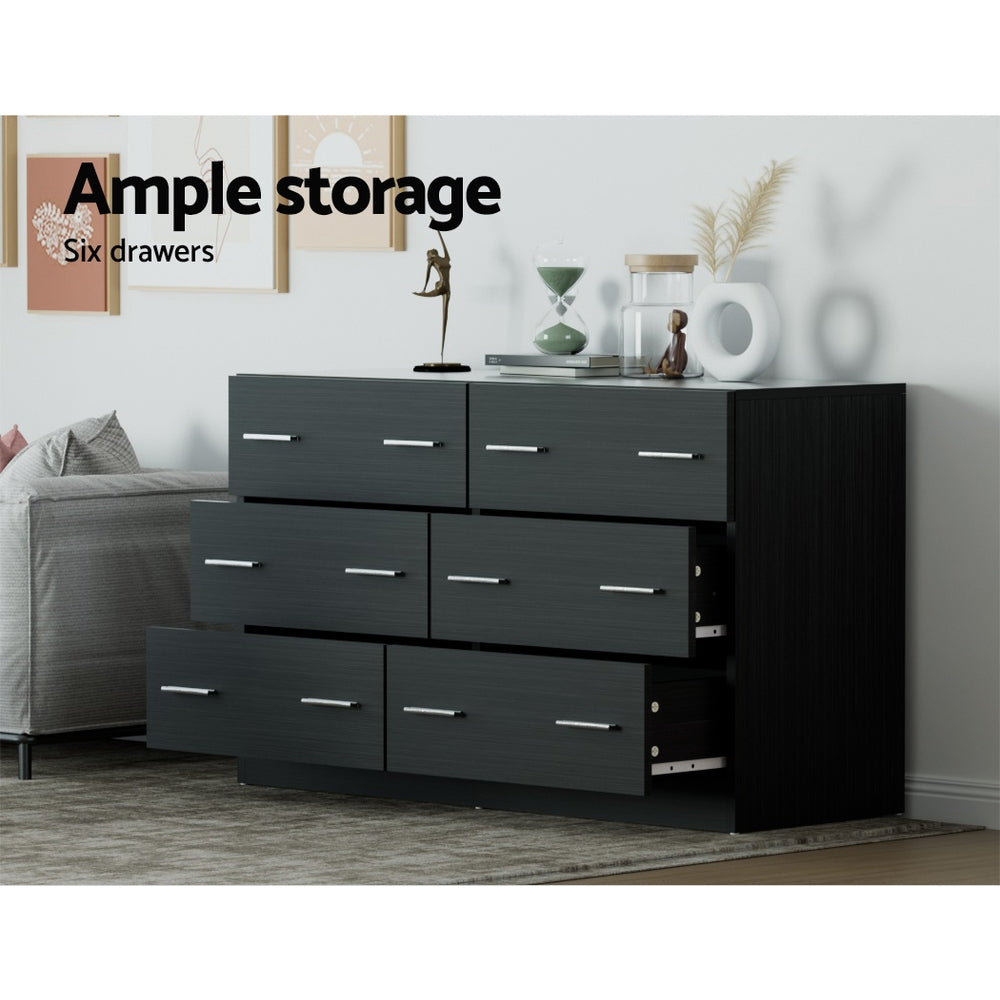 Korra 6 Chest of Drawers - VEDA Black
